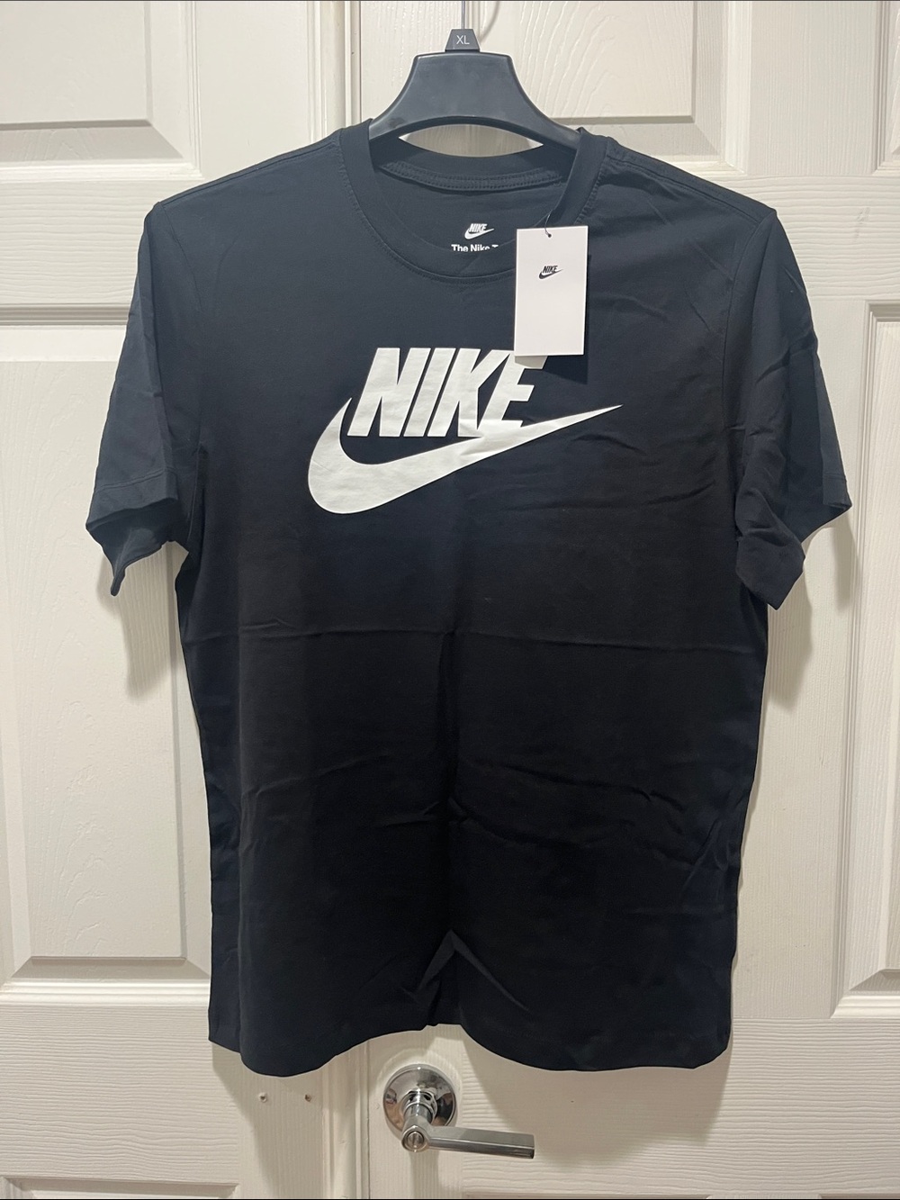 Nike Black T-Shirt with White Swoosh Logo
